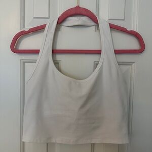 Beyond Yoga White Halter Crop Top